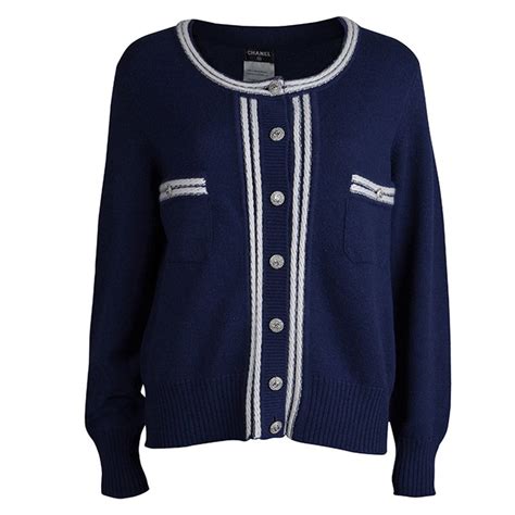 chanel cardigan blue white|Chanel type cardigans for women.